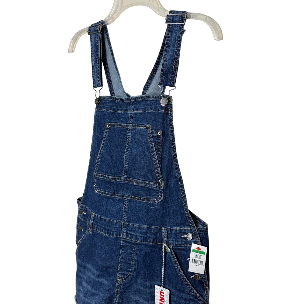 Unionbay NEW Denim Shortalls Large Dark Wash Summer Casual Beach Travel 90s Vibe - Picture 2 of 13